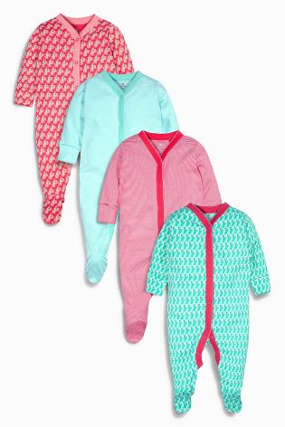 Multi Striped Sleepsuits Four Pack (0mths-2yrs)